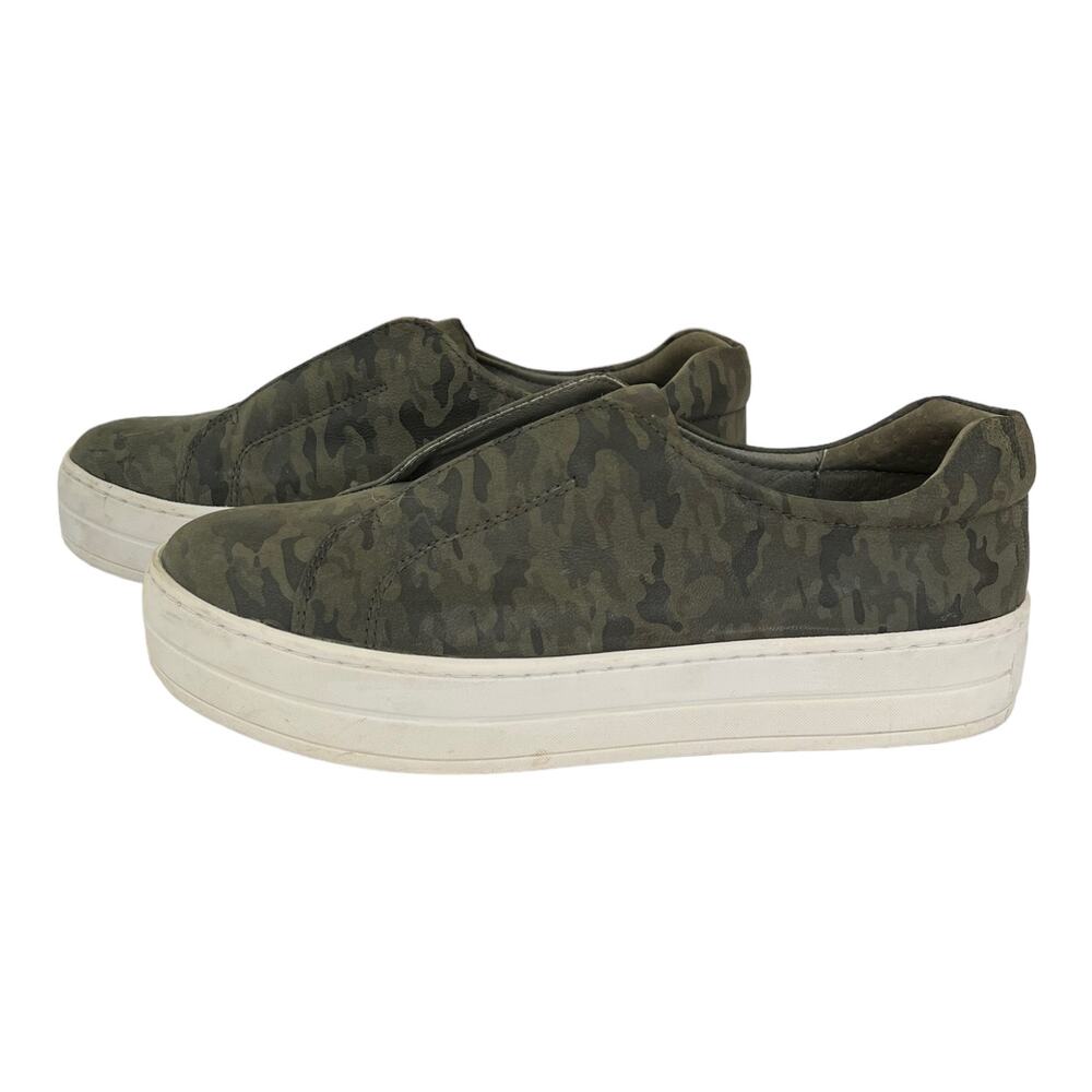 J/Slide Heidi Sneakers Green Camo Platform Slip On Shoes Women's Size 8